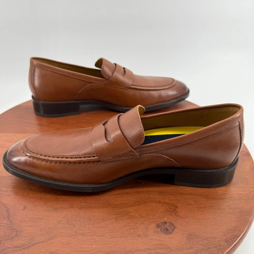 Cole Haan Hawthorne Penny Loafer British Tan Leather Dress Shoes Men's Size 9.5M